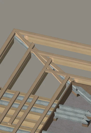 3D Model eines Holz-Aufbaus