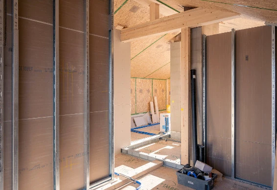 Aufteilung eines Raums vor Estrich